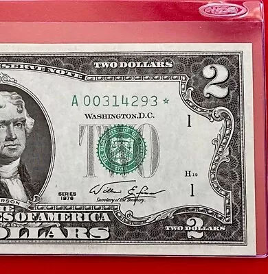 1976 STAR NOTE $2 TWO DOLLAR BILL ( BOSTON A ) Low Serial Number Uncirculated • $27.90