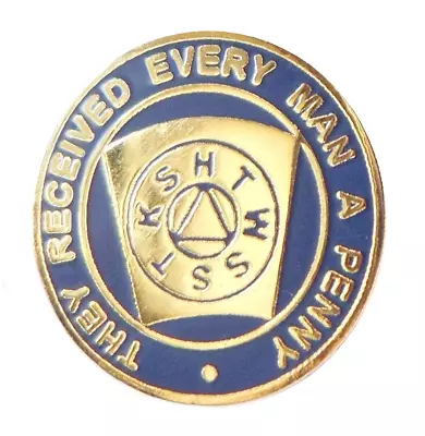 Mark Master Mason Blue Keystone Penny Freemasonry Masonic Pin Badge • £6.25