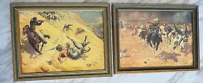 VTG 2 Framed Print William Robinson Leigh Argument W/Sheriff & The Stampede 12x9 • $150