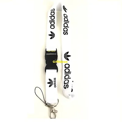 $4.93 • Buy Adidas Lanyard Detachable Keychain IPod Camera Strap Badge ID AdiWhite