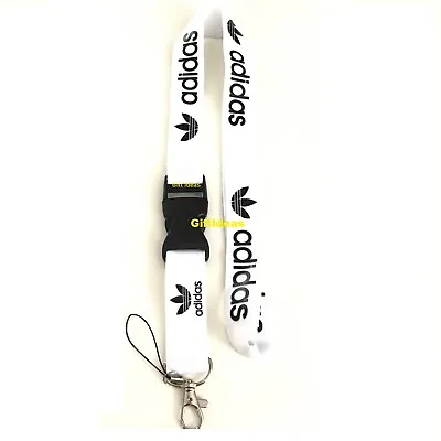 Adidas Lanyard Detachable Keychain IPod Camera Strap Badge ID AdiWhite • $4.93