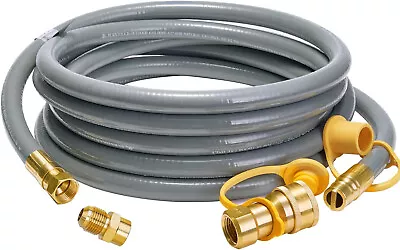 15 Feet 1/2 Inch ID Natural Gas Grill Hose Line With Quick Connect Fittings • $39.75