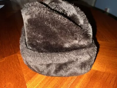 Vintage North King Mouton Lamb Fur Winter Pinch Hat Brown Large • $19.99