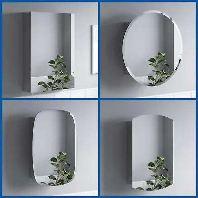 Bathroom Single Door Mirror Stainless Steel Modern Cabinet Various Sizes • £50.37