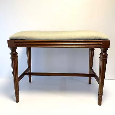 Vintage Upholstered Wood Vanity / Piano Bench • $165