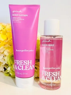 Victoria's Secret Pink Fresh & Clean Body Mist Spray & Lotion Set Full Size • $29.99