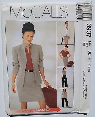 McCalls Pattern 3937 Misses Lined Jacket Top Skirt Pants Career Size 12-14-16-18 • $6.99