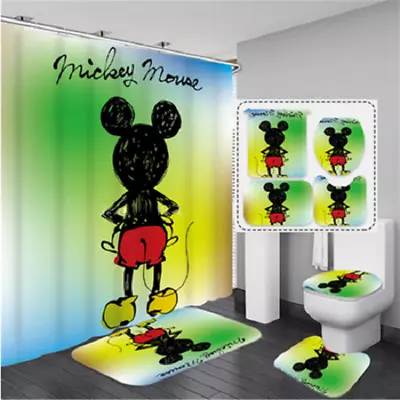 Funny Mickey Minnie Mouse Bathroom Sets Shower Curtain Sets. • $34.99