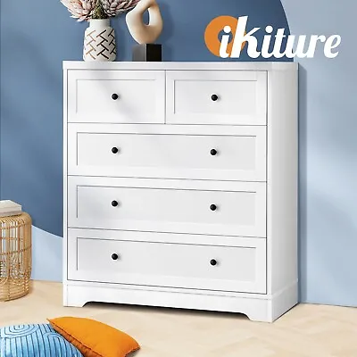 $209.95 • Buy Oikiture 5 Chest Of Drawers Tallboy Cabinet Dresser Storage Hamptons Furniture