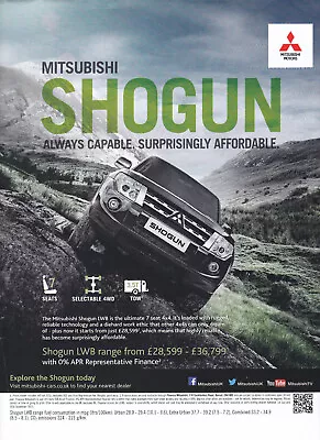 2013 Mitsubishi SHOGUN LWB 7 Passenger UK Issue Magazine Ad • $2.49