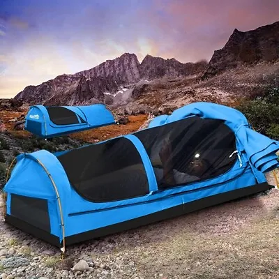 $199 • Buy Mountview Double King Single Swag Camping Dome Tent Blue - King Single/double