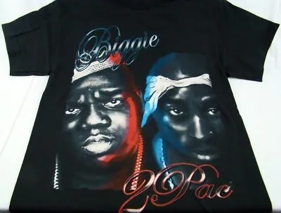 Men Tupac Shakur Biggie Smalls Notorious BIG Old School Rap Hip Hop T Shirt Sz M • $12.99