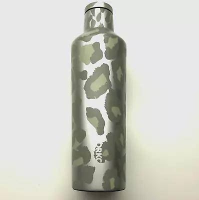 Corkcicle Canteen Water Bottle Animal Print Green 16 Oz 475 ML Stainless Steel • $6.49