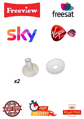 £2.69 • Buy 2 X White 8mm Single Cable Wall Grommets For Sky Virgin Coaxial Data CCTV