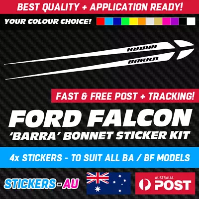 Ford Falcon 'barra' Bonnet Stripe Sticker Kit - All Ba / Bf Models! • $34.95