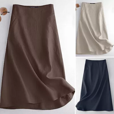 Fashion Women Summer High Wasist Casual Holiday Party Loose Swing Long Skirt • $19.62