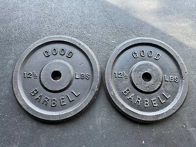 Rare Vintage GOOD Barbell 12.5lb Weight Plate Pair Vintage Barbell Vintage HTF • $300