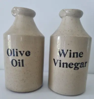 Olive Oil & Wine Vinegar Stoneware Pearsons Of Chesterfield England Bottle Crock • $118.50