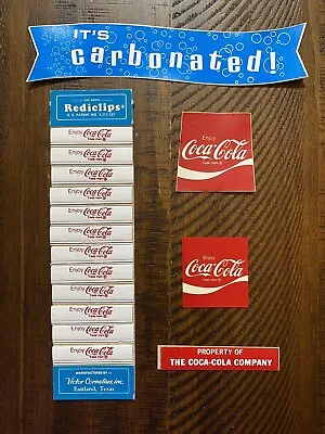 Vintage Coca Cola Coke Advertising Rediclips Stickers Vending Fountain Machine • £23.74