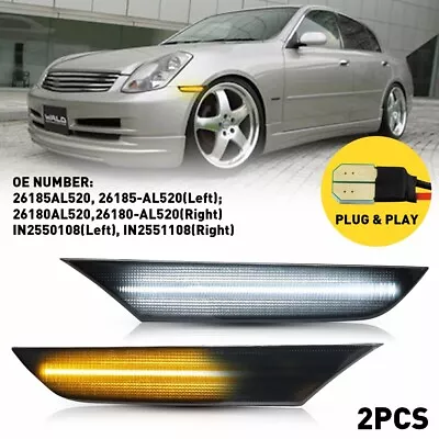 Sequential Switchback LED Side Signal Marker Lights For 03-06 Infiniti G35 Smoke • $30.99