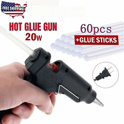 $9.19 • Buy Glue Gun With 60 Mini Clear Glue Sticks Hot Melt 20W For Arts Craft DIY Kit Set