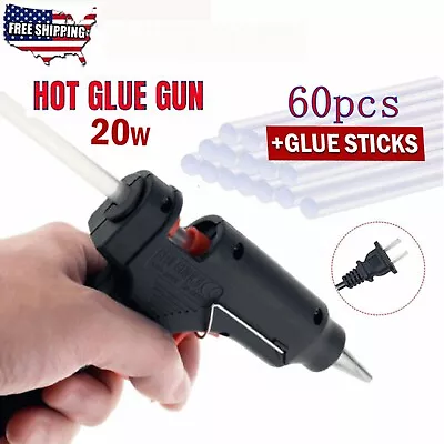 Glue Gun With 60 Mini Clear Glue Sticks Hot Melt 20W For Arts Craft DIY Kit Set • $5.79