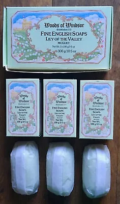 Vintage Woods Of Windsor Soap Lily Of The Valley 100g X 3  Boxed • £12