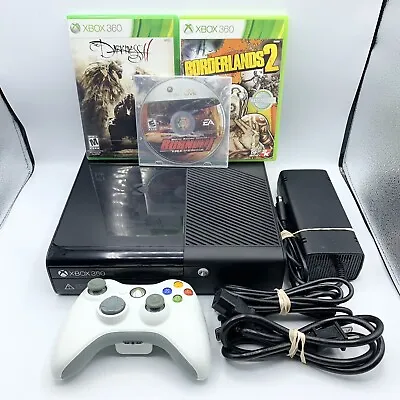 Microsoft Xbox 360 E 1538 Console 250GB Controller Cords 3 Game Bundle Tested • $129.95