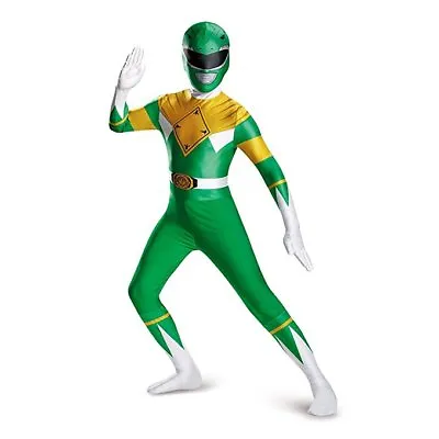 Disguise Green Power Rangers Cartoon Superhero Adult Men Halloween Costume 82842 • $83.94