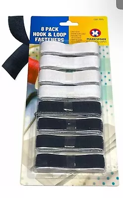8 Pack SELF ADHESIVE TAPE Hook And Loop Double-Sided Stick On Fastener Strips • £4.49