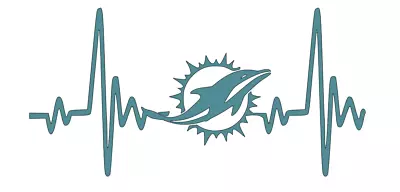 Miami Dolphins NFL Football Heartbeat Car Laptop Cup Sticker Decal • $5