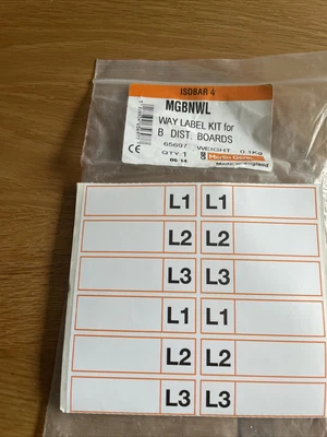 £19 • Buy MERLIN GERIN ISOBAR 4 WAY LABEL KIT  10 X 4TP LABELS