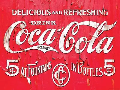 Coca Cola Retro Metal Sign Vintage / Man Cave / Bar / Pub A4 A5 A6 • £3.93