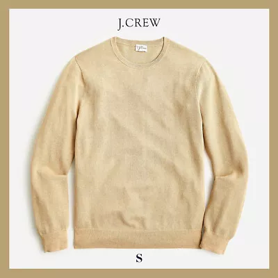 NWT - J. Crew Men's Cotton Piqué-Stitch Crewneck Sweater Warm Camel Small - $69 • $36