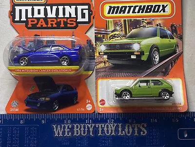 2023 Matchbox - Moving Parts 1996 Mitsubishi Lancer Evolution IV - & ‘76 VW Golf • $8.46