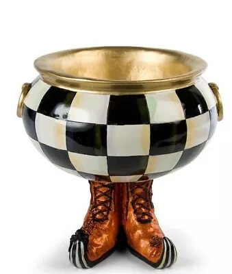 Mackenzie Childs Courtly Check Cauldron New Halloween Witch Feet  • $199.99