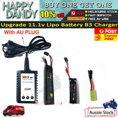 11.1v Lipo Battery  B3 Charger Tamiya SM Adaptor JINMING Gen 8 9 10 Gel Blaster • $9.99