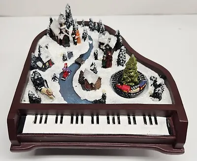 Mr Christmas Animated Musical Grand Piano Village Scene W/Lights & Rotating Tree • $59.95