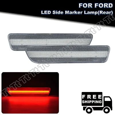 LED Rear Bumper Side Marker Light Red Lamp For 2005-2009 Ford Mustang Clear Lens • $29.69