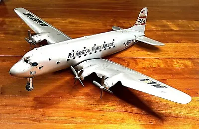 VINTAGE 1950s MARX PAN AM AMERICAN AIRWAYS MOVING PROPELLER TOY AIRPLANE • $274.50