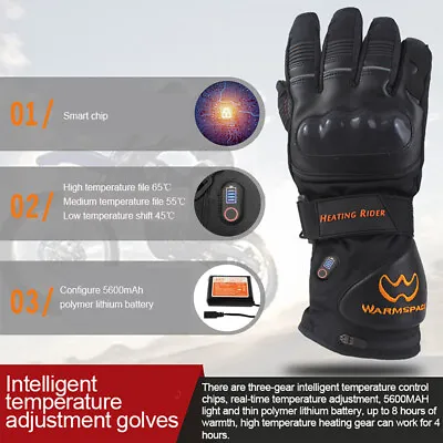 Motorcycle Rechargeable Electric Battery Heated Gloves Hand Warmer Unisex Winter • $81.99