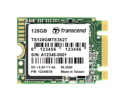 128GB Transcend MTE352T M.2 PCIe NVMe Gen3x2 2230 Internal SSD • £68.72