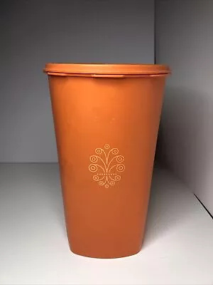 Vintage Tupperware Servalier Tall Orange Canister 1222-4 With Lid 808-31 • $6.29