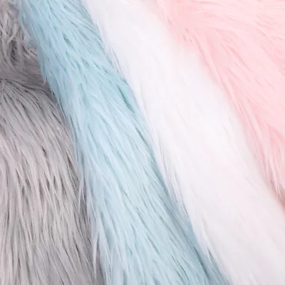 $2.92 • Buy Long Rabbit Faux Fur Fabric Plush Clothing Bag Sewing Carpet DIY Decor Craft 