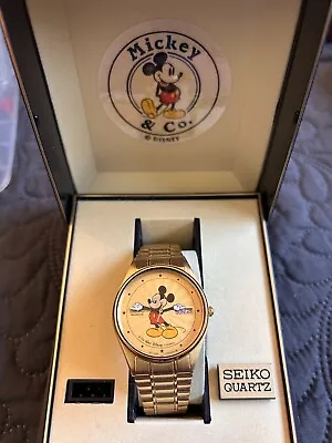Seiko Men’s Mickey Mouse Running Sunburst Classic Watch Excellent Condition. • $125