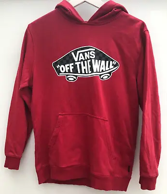 VANS OFF THE WALL Hoodie Red Pullover Skateboarding Mens Medium M • £19.99