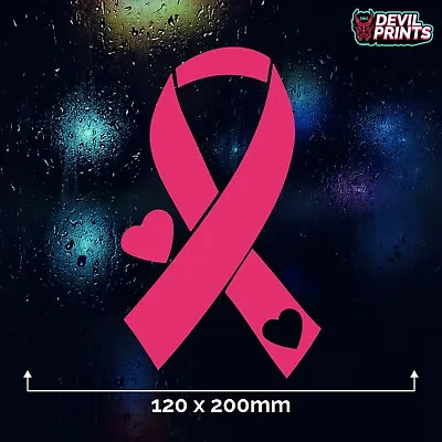 BREAST CANCER RIBBON Car Sticker Vinyl Decal Bumper Window Cancer Awareness • £2.49