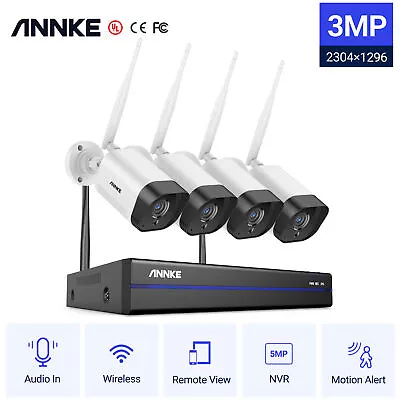 $94.99 • Buy ANNKE 5MP 8CH NVR Wireless 3MP Audio Recording Security IP Camera System Outdoor