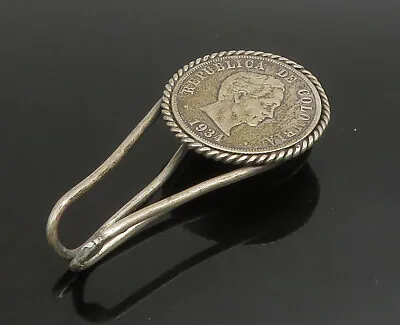 925 Sterling Silver - Vintage Oxidized Colombian Coin Money Clip - TR3181 • $119.15