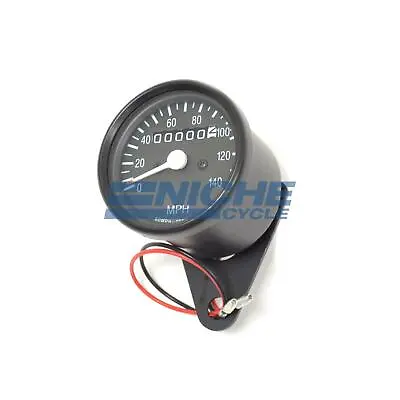 Mini Speedo Universal Black Motorcycle Mechanical 140 MPH Speedometer Gauge 1:1 • $72.60